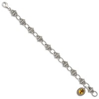 Shey Couture Sterling Silver Bracelet with 14K Accent Antiqued Oval Citrine, 7.75" view 2