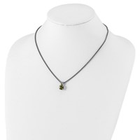 Shey Couture Sterling Silver Necklace with 14K Accent Antiqued Cushion Peridot, 18" view 4