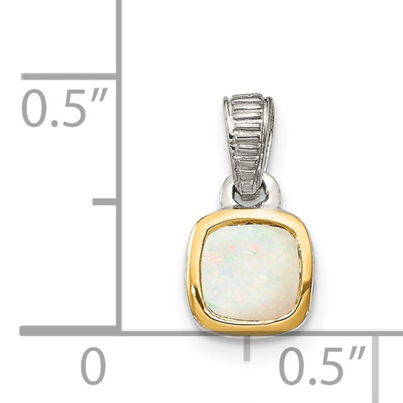 Sterling Silver w/ 14K Accent Gemstone Pendants
