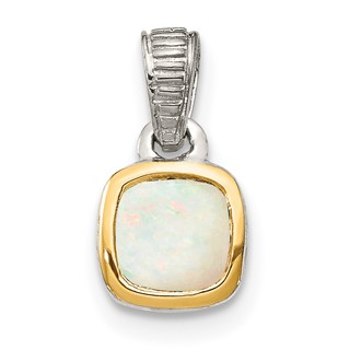 Sterling Silver w/ 14K Accent Gemstone Pendants