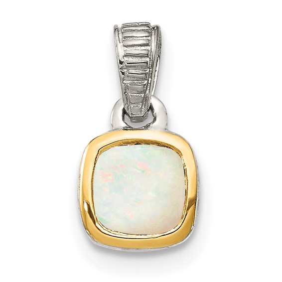 Sterling Silver w/ 14K Accent Gemstone Pendants