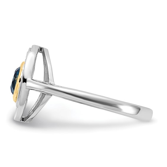 Shey Couture Sterling Silver Rhodium-plated with 14k Accent London Blue Topaz Ring