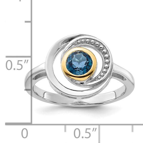 Shey Couture Sterling Silver Rhodium-plated with 14k Accent London Blue Topaz Ring