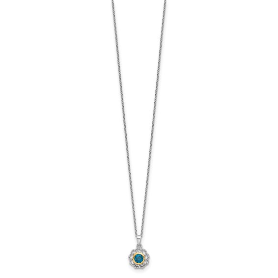 Shey Couture Sterling Silver Rhodium-plated with 14k Accent London Blue Topaz 18 inch Necklace