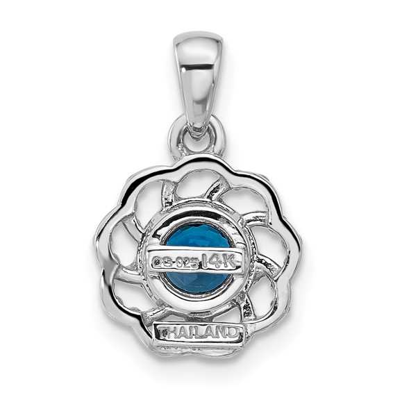 Shey Couture Sterling Silver Rhodium-plated with 14k Accent London Blue Topaz 18 inch Necklace
