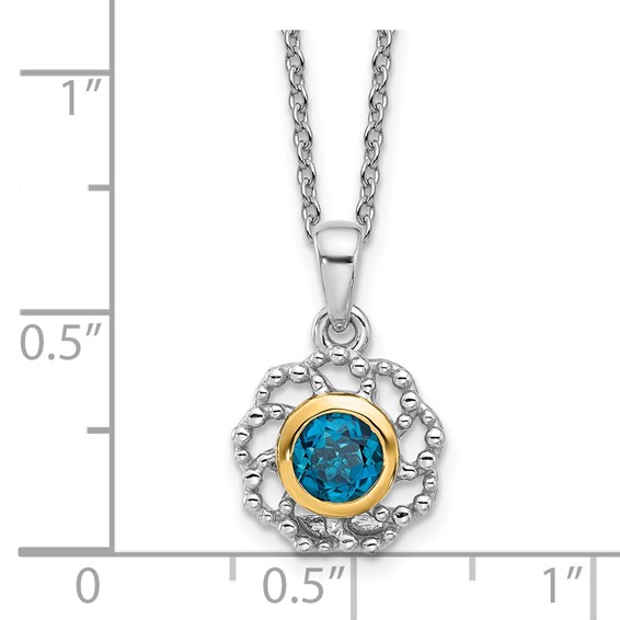 Shey Couture Sterling Silver Rhodium-plated with 14k Accent London Blue Topaz 18 inch Necklace