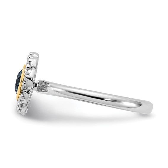 Shey Couture Sterling Silver Rhodium-plated with 14k Accent London Blue Topaz Ring