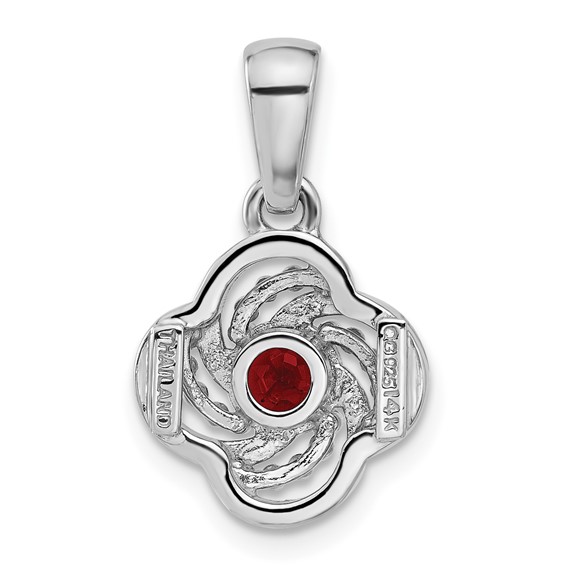 Shey Couture Sterling Silver Rhodium-plated with 14k Accent Garnet 18 inch Necklace