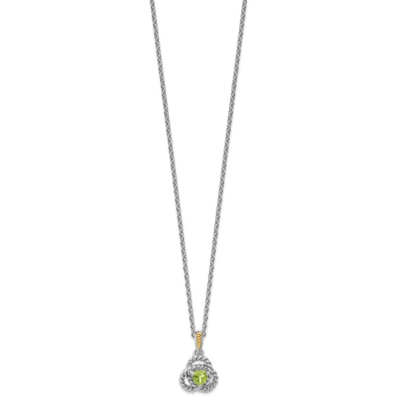 Shey Couture Sterling Silver Rhodium-plated with 14k Accent Peridot 18 inch Necklace