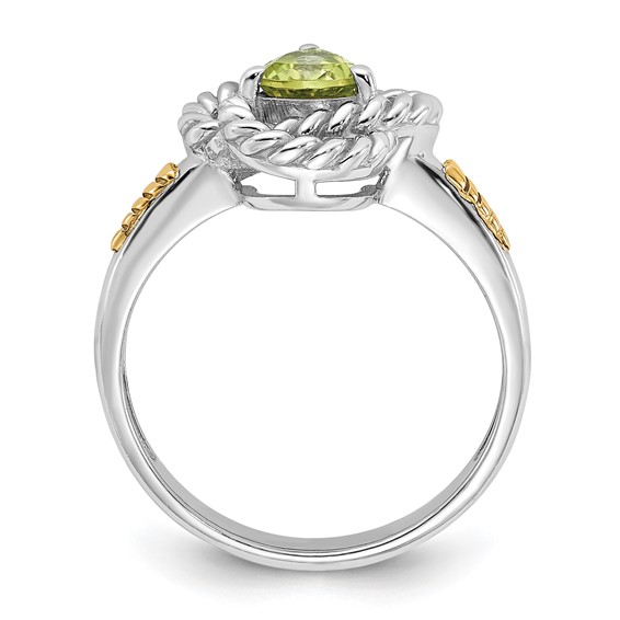 Shey Couture Sterling Silver Rhodium-plated with 14k Accent Peridot Ring