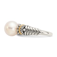Shey Couture Sterling Silver Ring with 14K Accent Antiqued 8mm Freshwater Cultured Pearl view 3