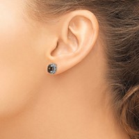 Shey Couture Sterling Silver Antiqued Oval Smoky Quartz Post Earrings view 3