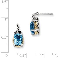 Sterling Silver Earrings with 14K Sky Blue Topaz view 2