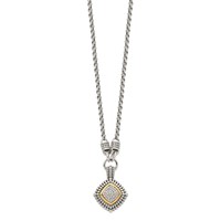 Shey Couture Sterling Silver Necklace with 14K Accent Antiqued Diamond, 17" view 2