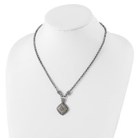Shey Couture Sterling Silver Necklace with 14K Accent Antiqued Diamond, 17" view 4