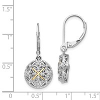 Shey Couture Sterling Silver Rhodium-plated Earrings with 14K Accent Diamond Leverback Dangle Vintage view 4