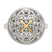 Shey Couture Sterling Silver Rhodium-plated Ring with 14K Accent Diamond Vintage view 5