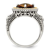 Shey Couture Sterling Silver Ring with 14K Accent Antiqued Cushion Citrine view 2