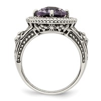 Shey Couture Sterling Silver Ring with 14K Accent Antiqued Cushion Pink Quartz view 2
