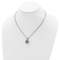 Shey Couture Sterling Silver with 14K Accent 18 Inch Antiqued Cushion Pink Quartz Necklace view 4