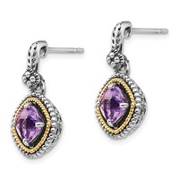 Sterling Silver Earrings with 14K Rose De France view 2