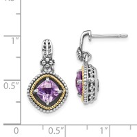 Sterling Silver Earrings with 14K Rose De France view 3