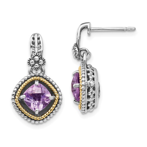 Sterling Silver Earrings with 14K Rose De France