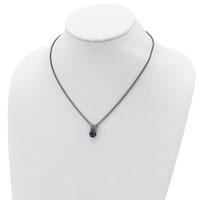 Shey Couture Sterling Silver Necklace with 14K Accent Antiqued Cushion 1.85 Amethyst and.21 Peridot, 18" view 4