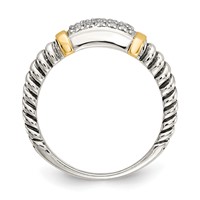 Shey Couture Sterling Silver Ring with 14K Accent Antiqued Diamond view 2