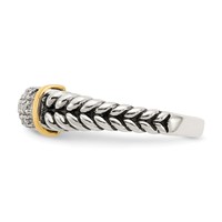 Shey Couture Sterling Silver Ring with 14K Accent Antiqued Diamond view 3