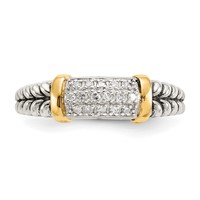 Shey Couture Sterling Silver Ring with 14K Accent Antiqued Diamond view 5
