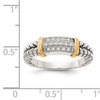 Shey Couture Sterling Silver Ring with 14K Accent Antiqued Diamond view 4