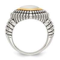 Shey Couture Sterling Silver Ring with 14K Accent Antiqued Mother of Pearl view 2