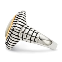Shey Couture Sterling Silver Ring with 14K Accent Antiqued Mother of Pearl view 3