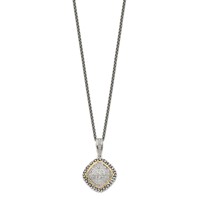Shey Couture Sterling Silver Necklace with 14K Accent Antiqued Diamond, 18" view 2