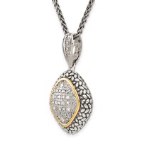 Shey Couture Sterling Silver Necklace with 14K Accent Antiqued Diamond, 18" view 5
