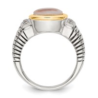 Shey Couture Sterling Silver Ring with 14K Accent Antiqued Black Mother of Pearl and Diamond view 2