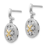 Shey Couture Sterling Silver Rhodium-plated Earrings with 14K Accent Diamond Post Dangle view 2