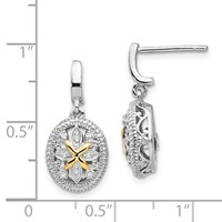 Shey Couture Sterling Silver Rhodium-plated Earrings with 14K Accent Diamond Post Dangle view 4