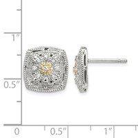 Shey Couture Sterling Silver Rhodium-plated Earrings with 14K Accent Diamond Post view 4