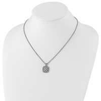 Shey Couture Sterling Silver Antiqued Necklace with 14K Accent Diamond Vintage, 18" view 4