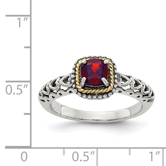 Sterling Silver with 14k Gemstone Ring
