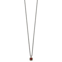 Shey Couture Sterling Silver Necklace with 14K Accent Antiqued Cushion Garnet, 18" view 2