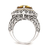 Sterling Silver Ring with 14K Whiskey Quartz view 2