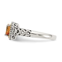 Shey Couture Sterling Silver Ring with 14K Accent Antiqued Heart Citrine view 3