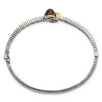 Shey Couture Sterling Silver Bracelet with 14K Accent Antiqued Smoky Quartz and Diamond Bangle view 2