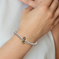 Shey Couture Sterling Silver Bracelet with 14K Accent Antiqued Smoky Quartz and Diamond Bangle view 4