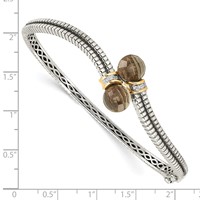 Shey Couture Sterling Silver Bracelet with 14K Accent Antiqued Smoky Quartz and Diamond Bangle view 3