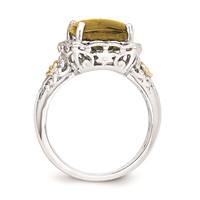 Sterling Silver Ring with 14K Whiskey Quartz view 2