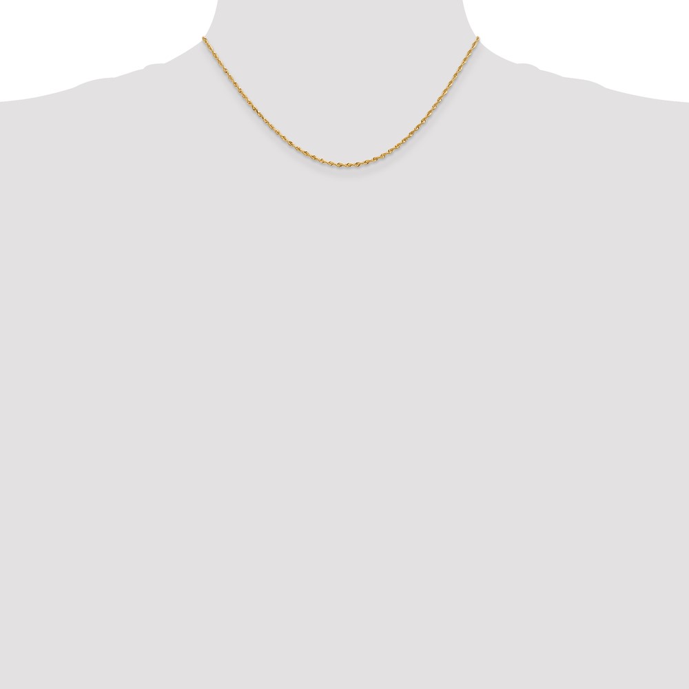 14K 16 Inch 1.85mm Diamond-cut Quadruple Rope Lobster Clasp Chain (QTR014-16)